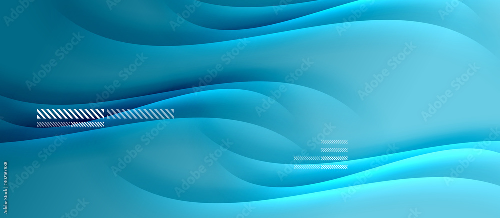 Trendy simple fluid color gradient abstract background with dynamic wave shadow line effect. Vector Illustration For Wallpaper, Banner, Background, Card, Book Illustration, landing page - obrazy, fototapety, plakaty 