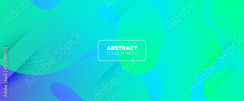 Teal Graphic Background. Fluid Colorful. 3d 