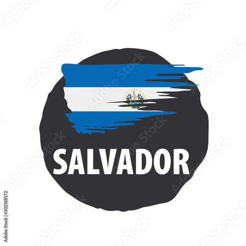 Salvador flag, vector illustration on a white background