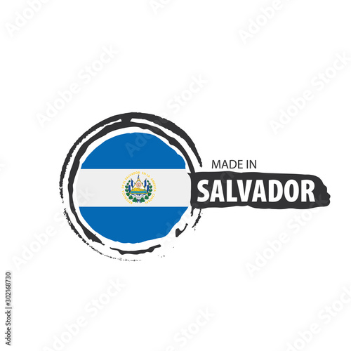 Salvador flag, vector illustration on a white background
