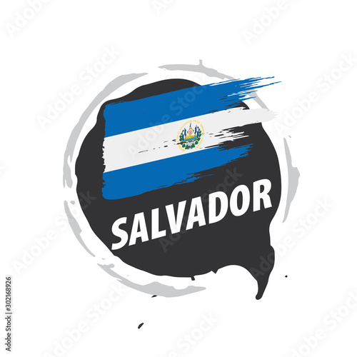 Salvador flag, vector illustration on a white background