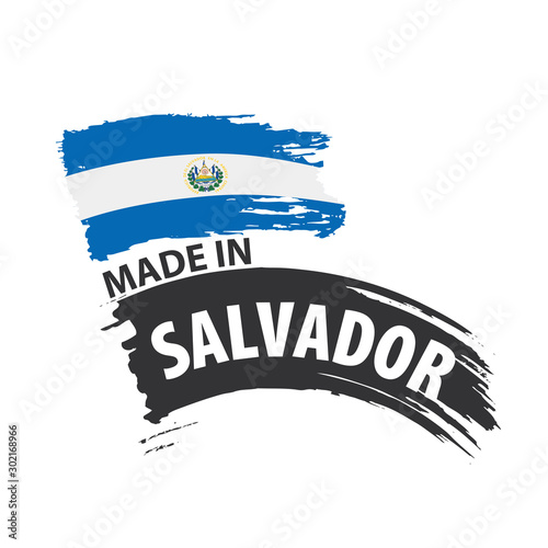Salvador flag, vector illustration on a white background