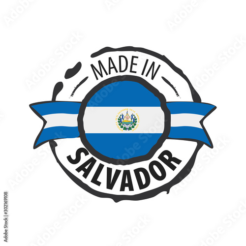 Salvador flag, vector illustration on a white background