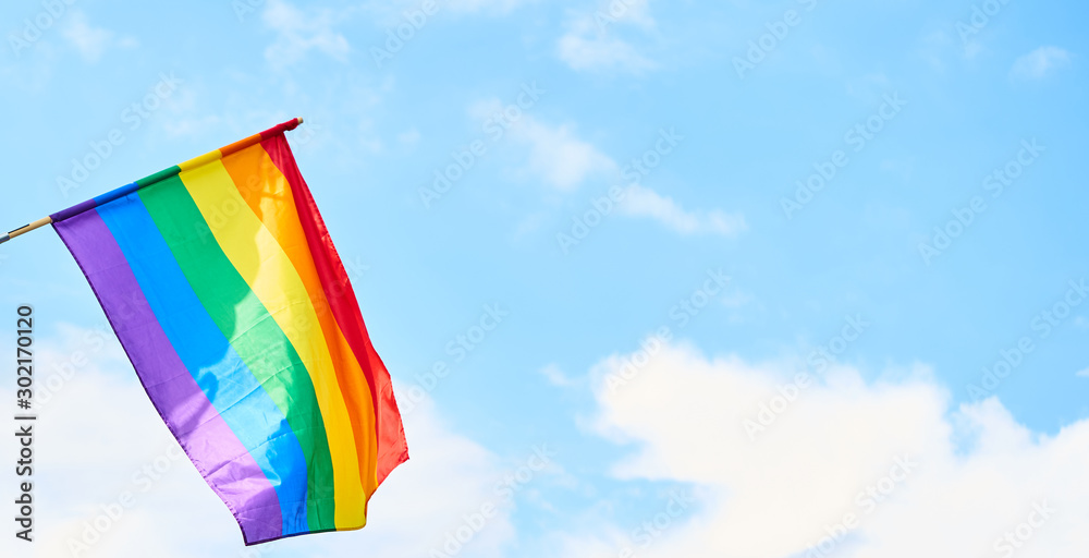 LGBT rainbow coloured flag