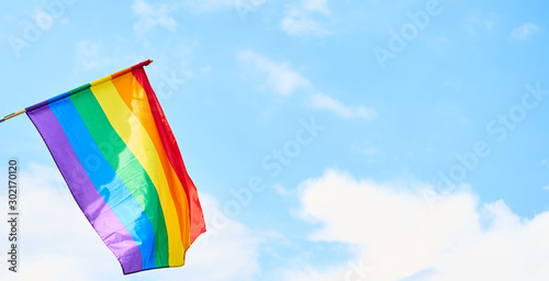 LGBT rainbow coloured flag