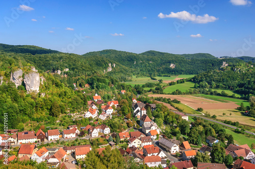 Idyllische Landschaft in der fränischen Schweiz bei Streitberg photo