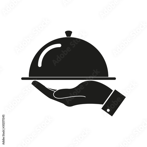 Icon dishes. Simple vector illustration