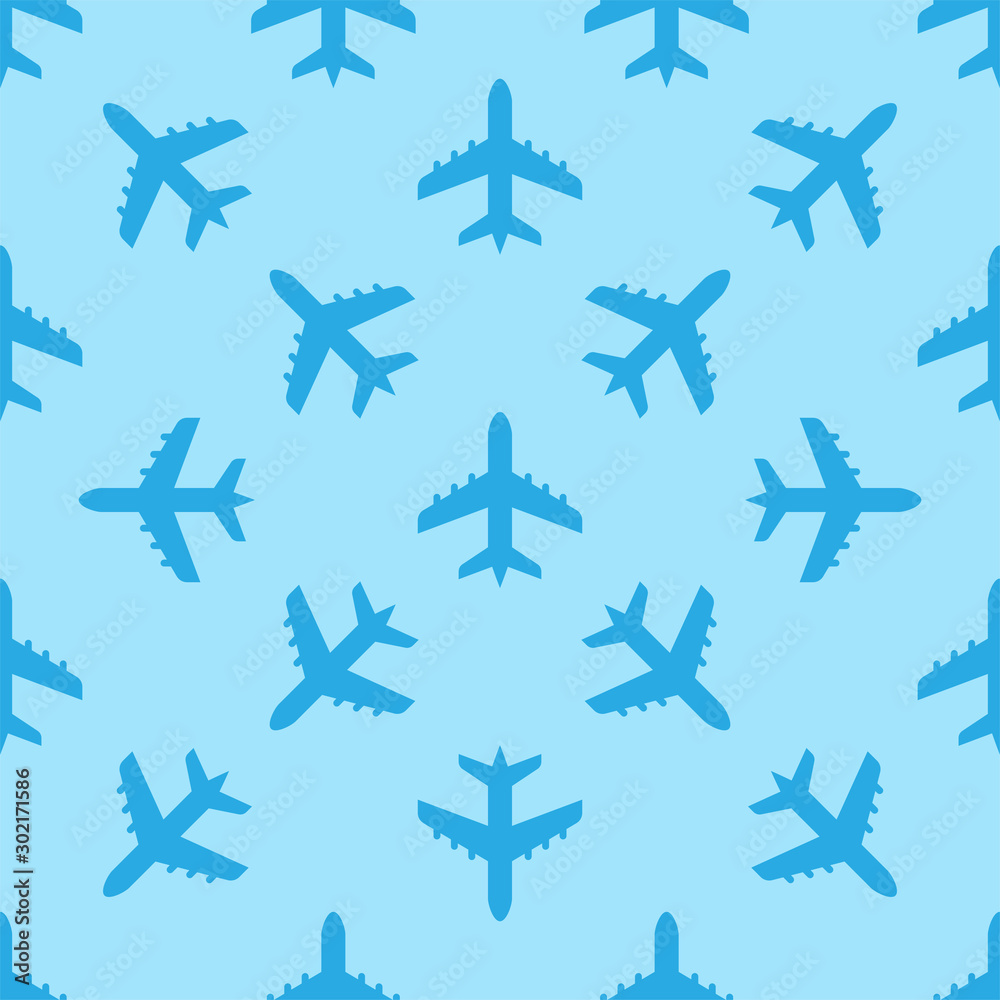 Airplane Icon Seamless Pattern Airplane Icon Seamless Pattern