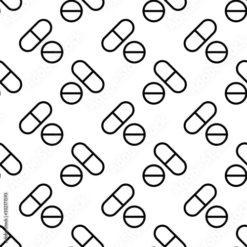 Capsule Pills Icon Seamless Pattern