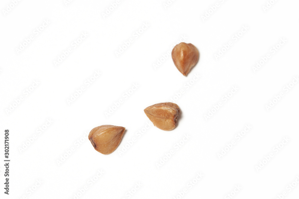 Buckwheat three dried grains minimalism background macro Buckwheat three dried grains minimalism background macro