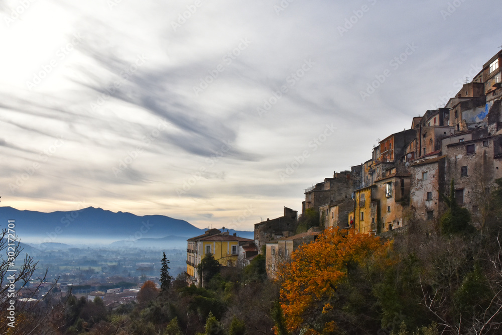 Pietravairano, Italy, 12/20/2017. A tourist trip to an old mountain village.