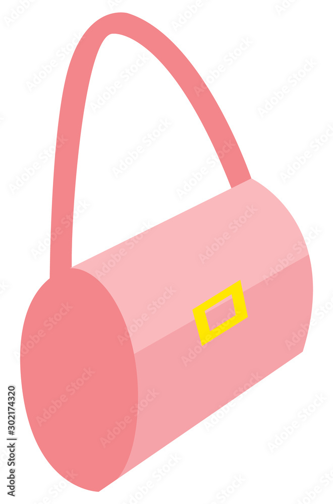 Accessories for woman vector, stylish purse with gold clasps. Pink decoration to complete look of elegant lady, vintage decor for trendy people flat style Accessories for woman vector, stylish purse with gold clasps. Pink decoration to complete look of elegant lady, vintage decor for trendy people flat style