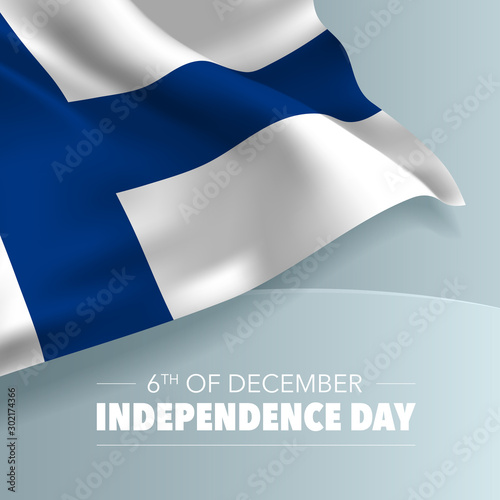 Finland independence day greeting card, banner, vector illustration