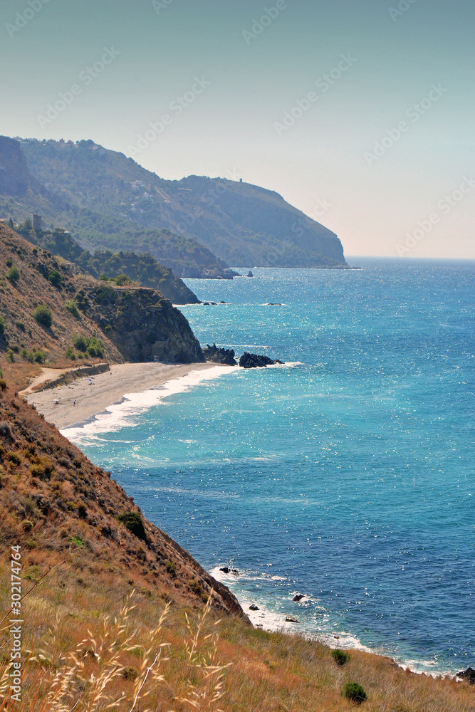 Spanish Coast and The Mediterranean Sea in Andalusia Costa del Sol Spain