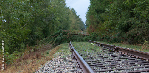 Railroad tracks near Raeford North Carolina that didn't do well versus that hurricane that just came through photo