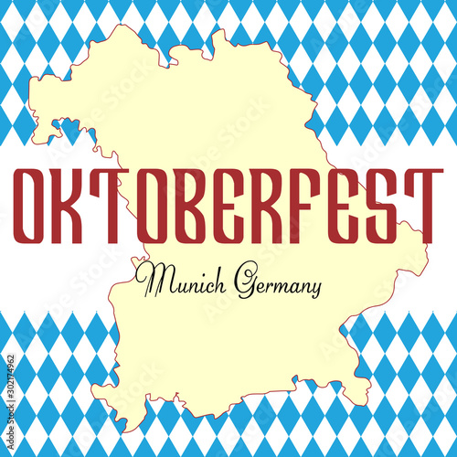 Oktoberfest Festival Bavarian. Bavarian map.