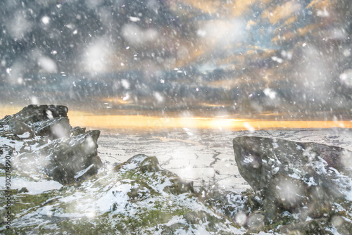 Stunning Winter sunset land...