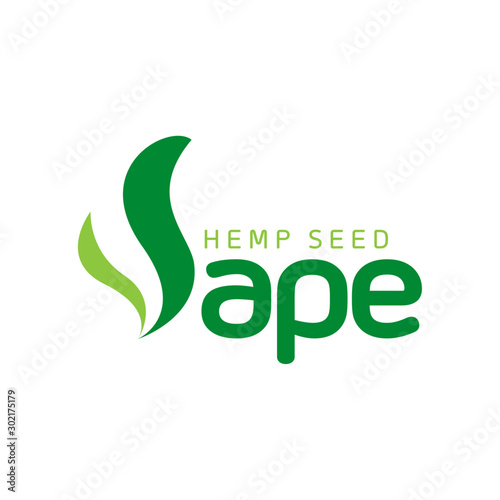 Logo Design COncept about Cannabidiol Vape. CBD Vape. Hemp seed bape logo