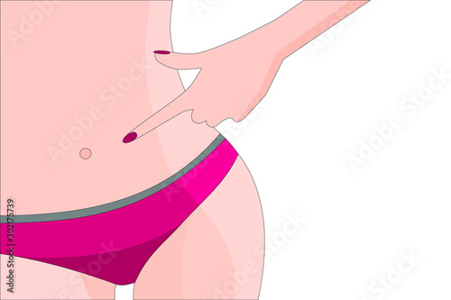 Vector of a young healthy slim woman body 