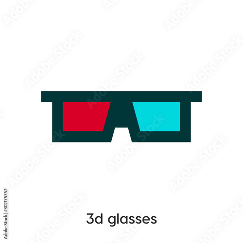 3d glasses icon vector symbol sign