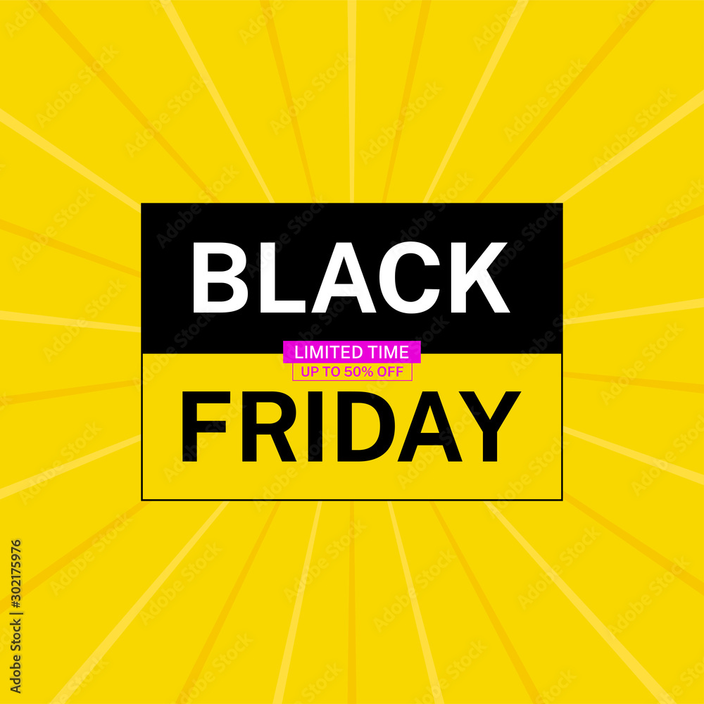 Black friday banner template. Big sale limited time discount, vector design Black friday banner template. Big sale limited time discount, vector design