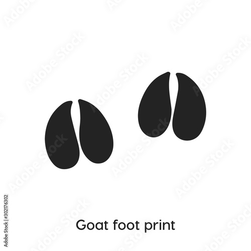 goat foot print icon vector symbol sign