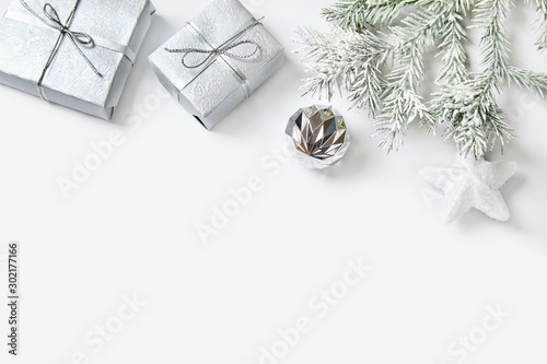 Christmas decoration on white background.