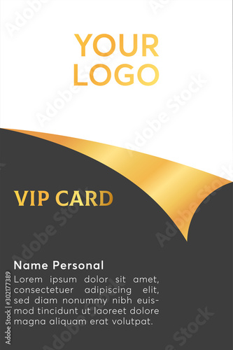 Premium vip card template vector, gold gradient design