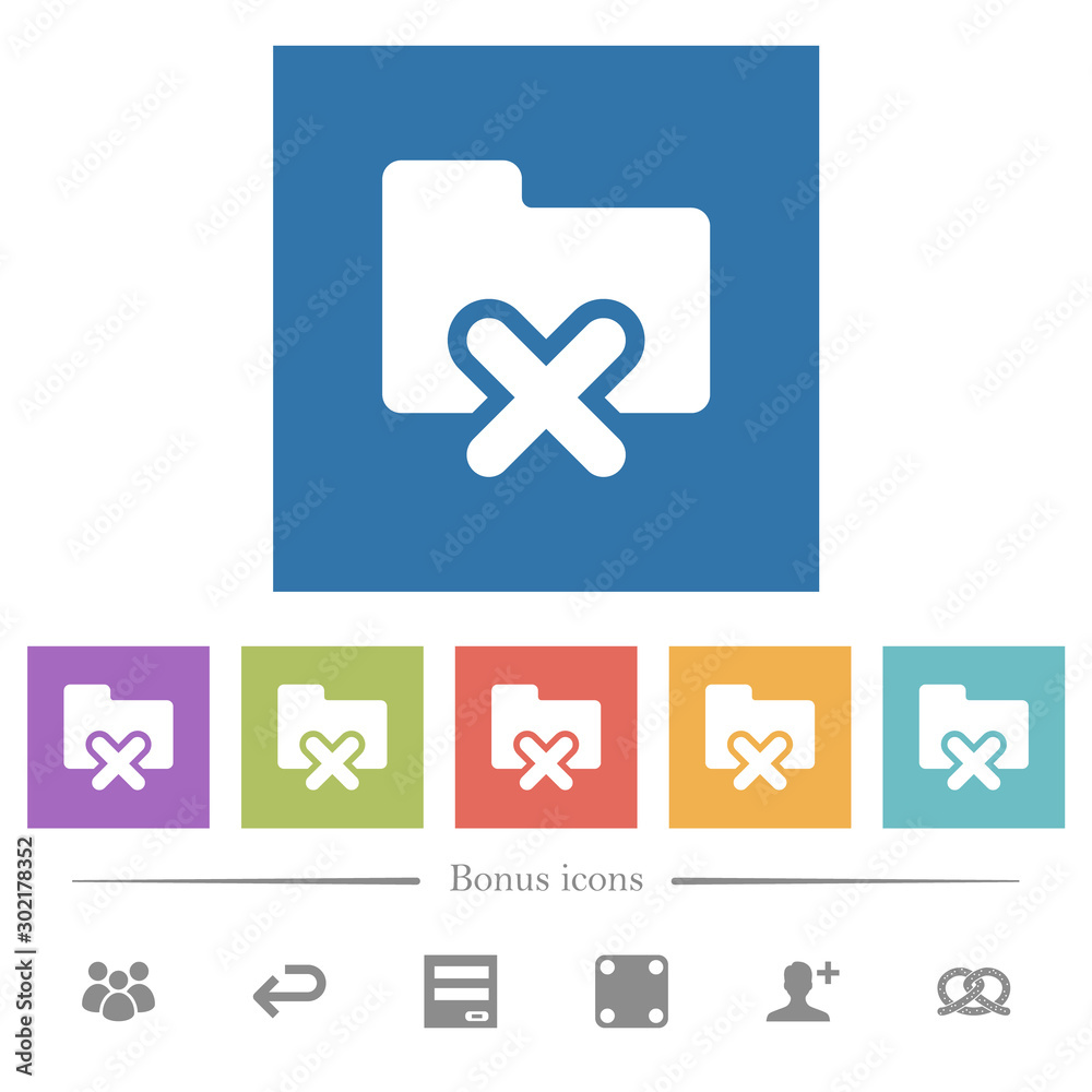 Cancel folder flat white icons in square backgrounds Cancel folder flat white icons in square backgrounds