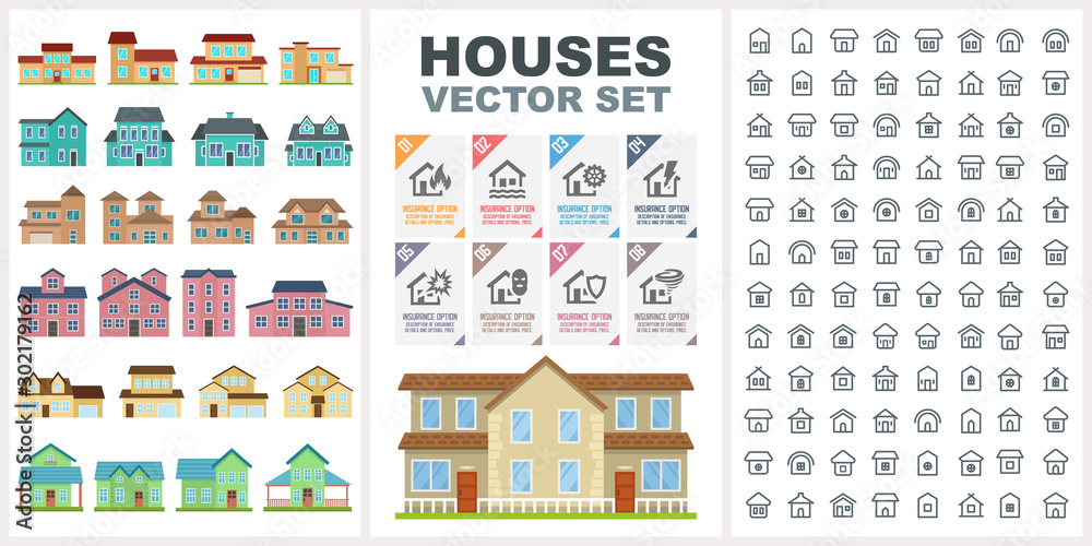 House and home vector icons and objects