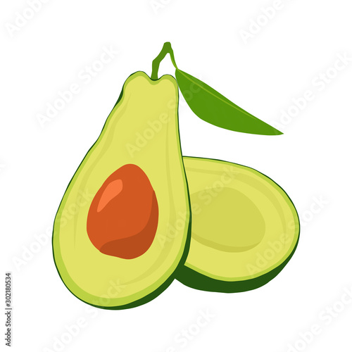 Fresh cartoon avocado