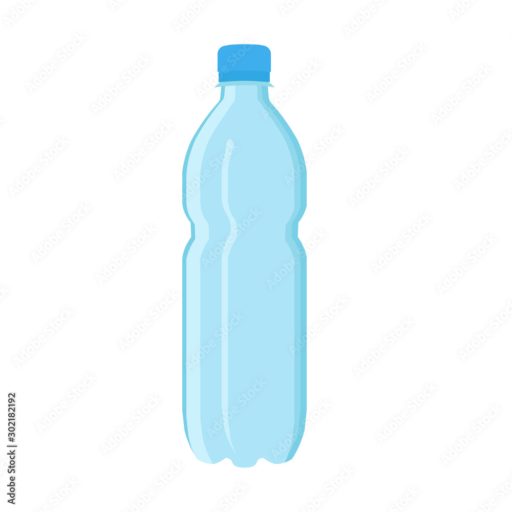 Empty plastic bottle with blue lid. Empty plastic bottle with blue lid.