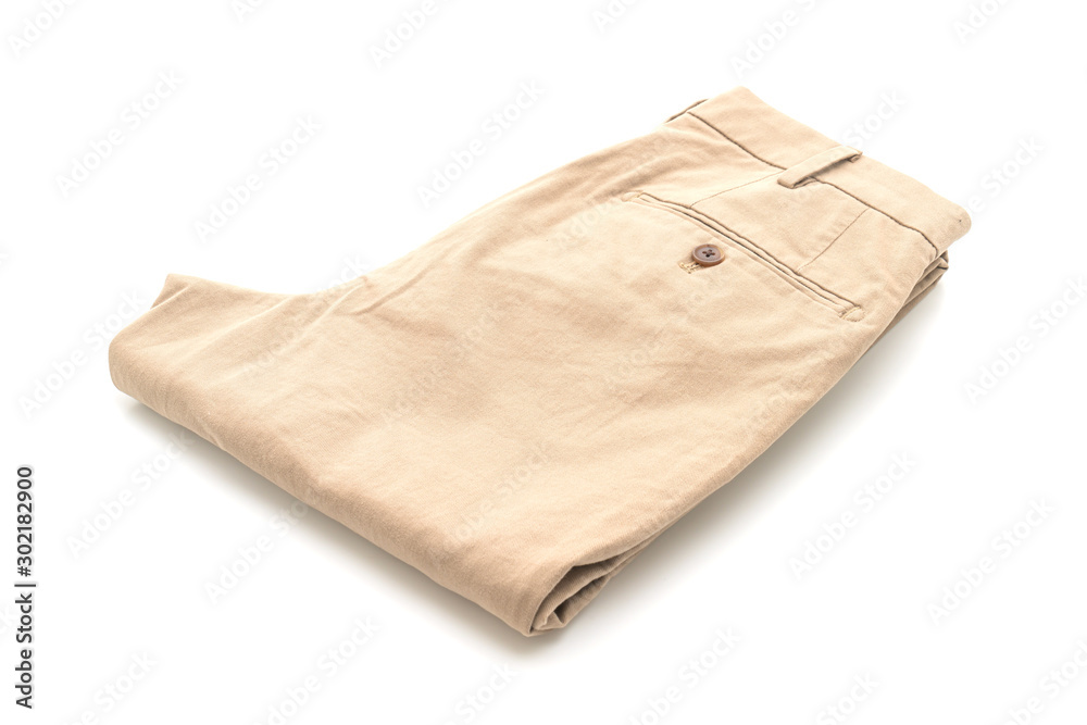 biege pant on white background biege pant on white background