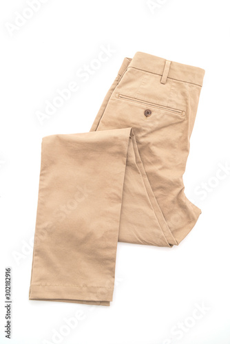 Foto biege pant on white background