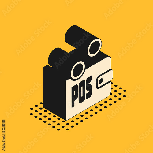 Isometric Proof of stake icon isolated on yellow background. Cryptocurrency economy and finance collection. Vector Illustration