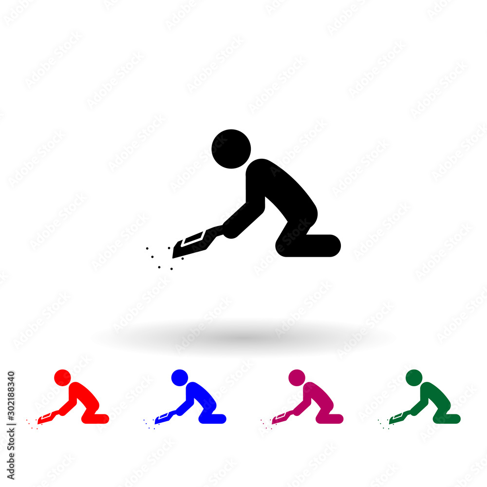 Man vacuum cleaner nolan icon. Simple glyph, flat vector of cleaning the house icons for ui and ux, website or mobile application