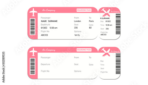 Airline boarding pass ticket