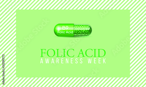 Vector illustration on the theme of Folic Acid awareness week in January.