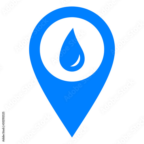 Wassertropfen und Kartenmarkierung