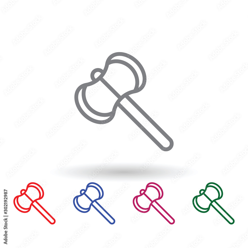 Axe multi color icon. Simple thin line, outline vector of mythology icons for ui and ux, website or mobile application