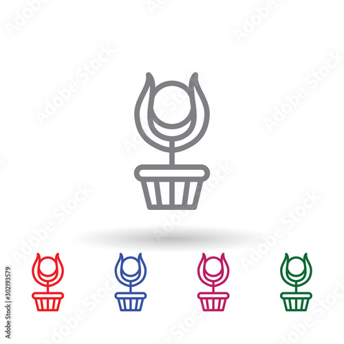 Hathor multi color icon. Simple thin line, outline vector of mythology icons for ui and ux, website or mobile application