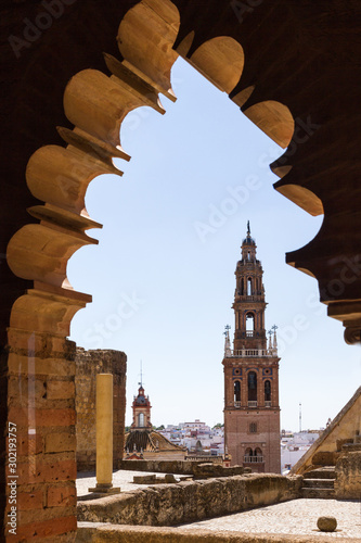 Arch with bell tower view