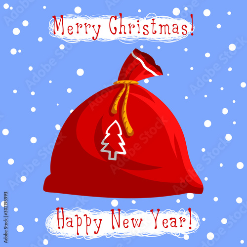 Santa  Claus sack, blue sky