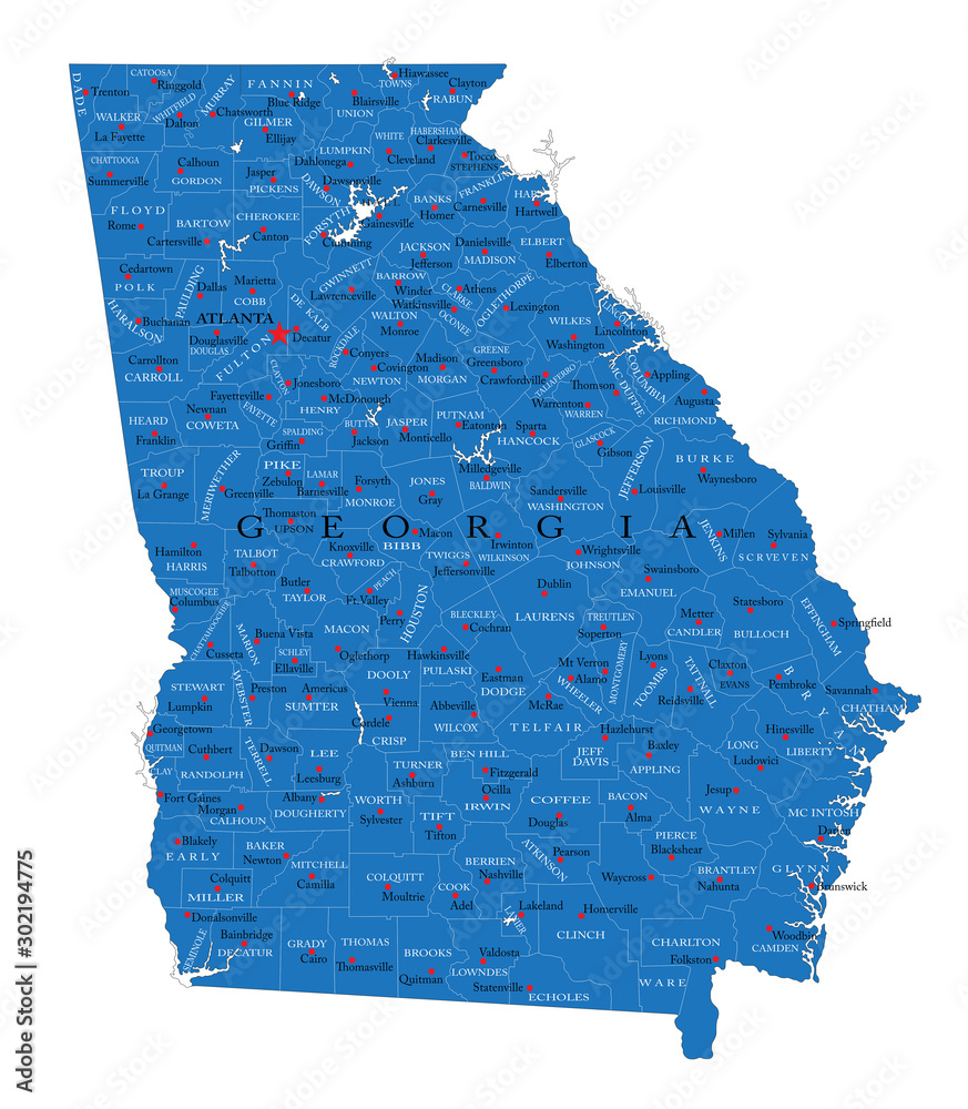 Georgia State Political Map Stock Vector Adobe Stock 1000 F 302194775 CkWJkKQuETWLWVeCVlaXRffmfe0m4kMW 