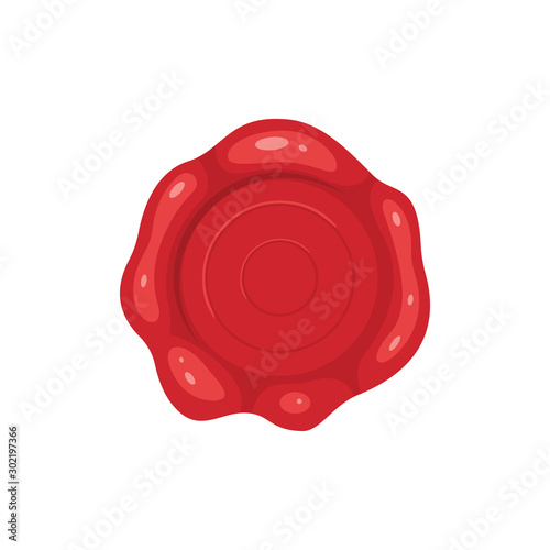 Cartoon 3d red old wax stamps vector icons. Empty seals symbol of quality, warranty and security. Sealing label set.