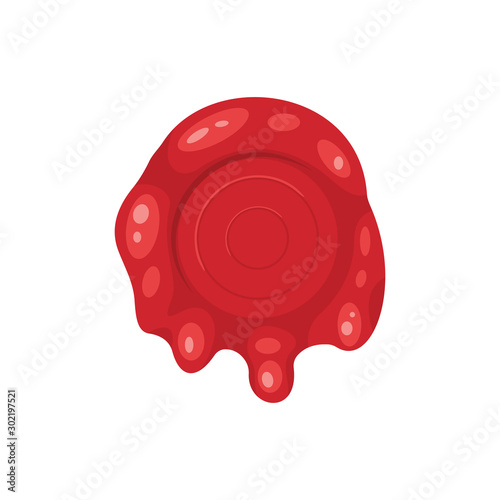 Cartoon 3d red old wax stamps vector icons. Empty seals symbol of quality, warranty and security. Sealing label set.