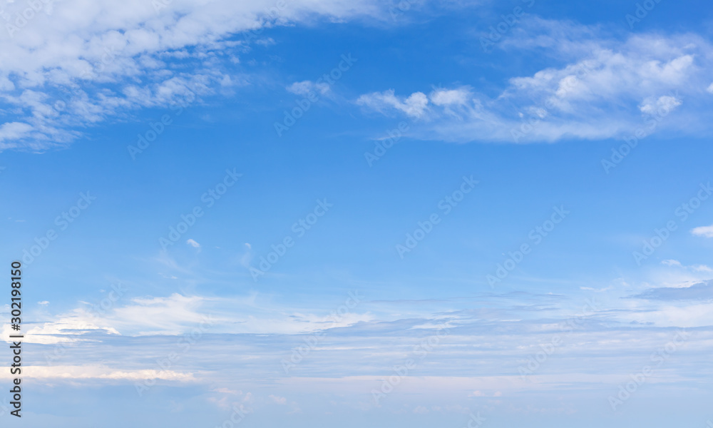 Blue sky with layers of clouds