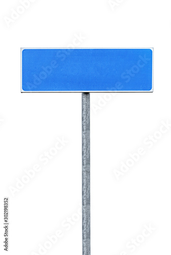 Fototapeta Naklejka Na Ścianę i Meble -  Isolated blank blue road sign