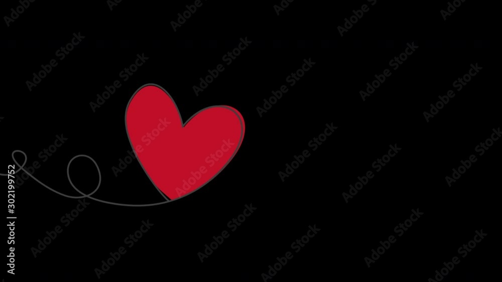 Heart shaped balloon in continuous drawing lines and glitch red heart in a flat style in continuous drawing lines. Animation with Alpha (transparent background) for easy use in your video. Continuous Heart shaped balloon in continuous drawing lines and glitch red heart in a flat style in continuous drawing lines. Animation with Alpha (transparent background) for easy use in your video. Continuous