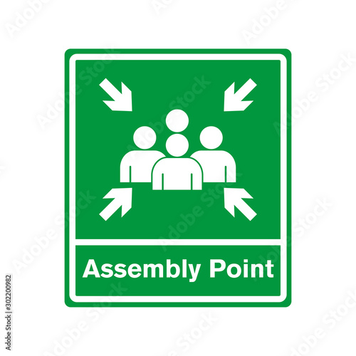 assembly point sign vector design template